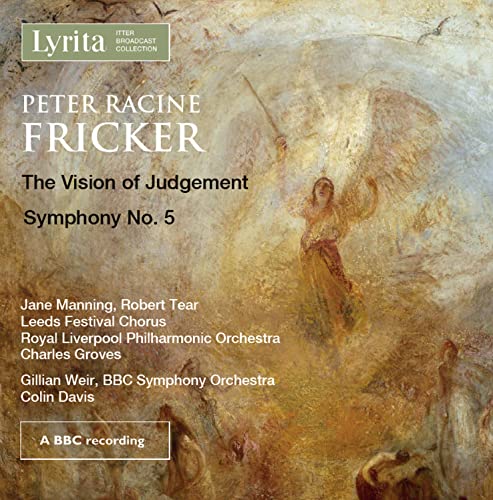 CD cover for Peter Racine Fricker’s “The Vision of Judgement” with angelic imagery.
