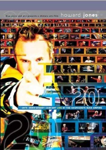 Howard Jones portrait with concert footage collage, DVD cover art.