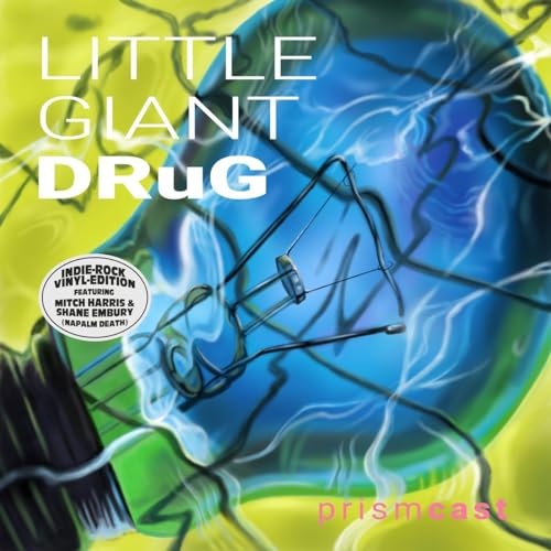 Album cover for Little Giant Drug’s “Prismcast” vinyl, abstract blue and yellow art.