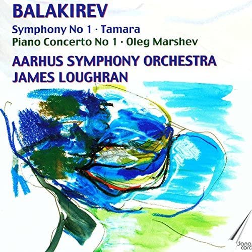 CD cover for Balakirev’s Symphony No. 1 with abstract blue artwork.