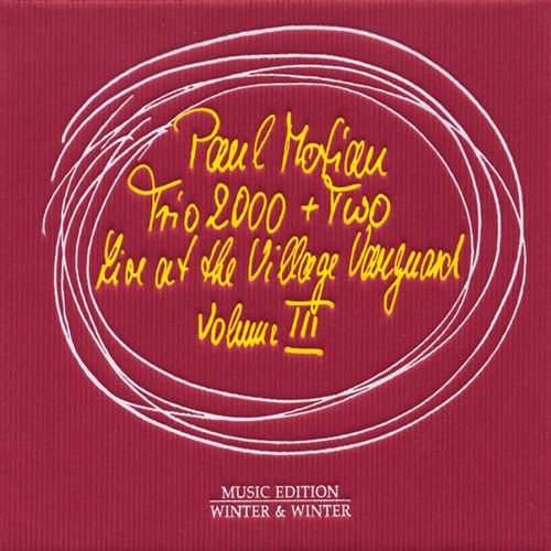 Red CD cover with gold script reading "Paul Motian Trio 2000 + Two.
