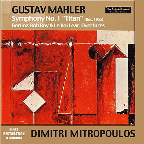 CD cover for Mahler's Symphony No. 1, featuring abstract red and white shapes.