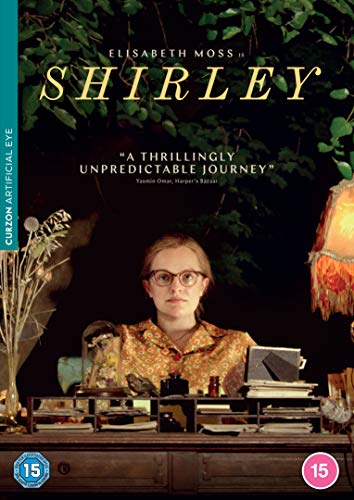 Shirley DVD cover featuring Elisabeth Moss in a vintage setting.