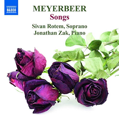 CD cover for Meyerbeer’s “Songs” featuring roses and text details.