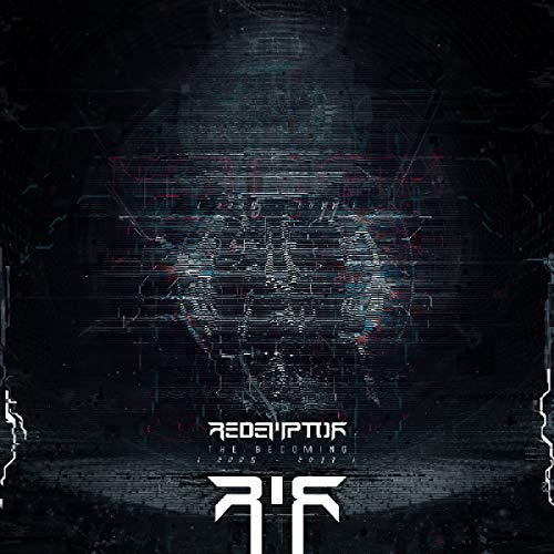 CD cover for “The Becoming” with a glitching, abstract face image.