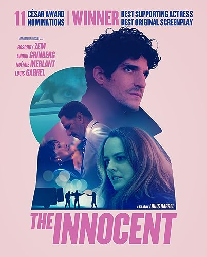 Movie poster for "The Innocent" featuring three actors in a dramatic scene.