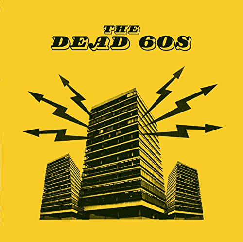 Yellow album cover with black text, building illustration, and lightning bolts.