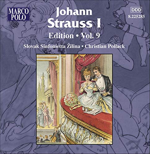 CD cover for Johann Strauss I Edition Vol. 9, with classical artwork.