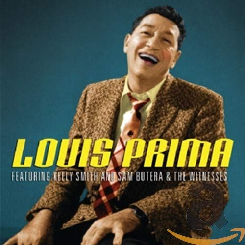 Louis Prima portrait on CD cover, with yellow text and logo.