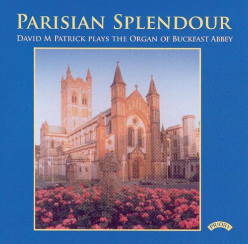 CD cover with a blue background featuring a photo of Buckfast Abbey.