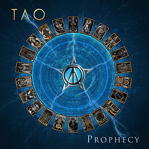 CD cover for “Tao - Prophecy” featuring a circular design with tarot-like cards.