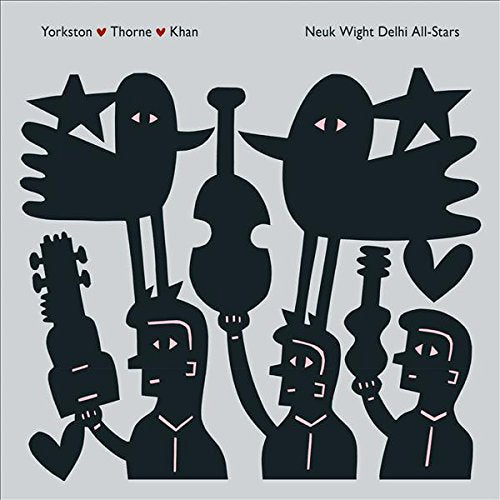 Album cover: black silhouettes of musicians and musical instruments.