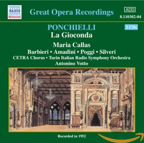 CD cover for Ponchielli’s La Gioconda opera featuring Maria Callas.