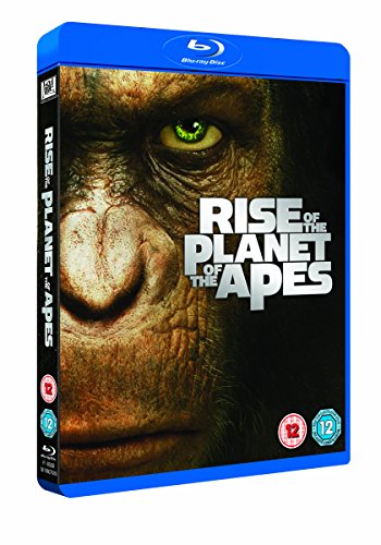 Rise of the Planet of the Apes" Blu-ray cover with a gorilla’s face.