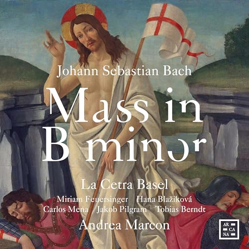 CD cover: Renaissance painting of Jesus with text “Mass in B minor”.