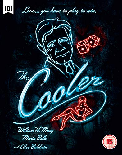 “The Cooler” Blu-ray cover with neon-style portrait, dice, and figure.