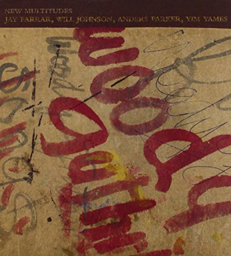 CD cover for “New Multitudes” with abstract red brushstroke lettering.
