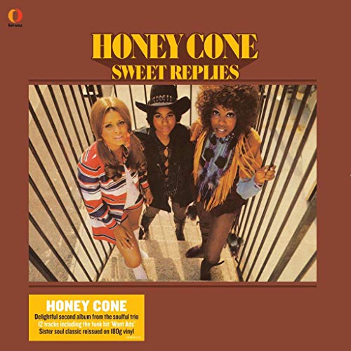 Honey Cone album cover: three women with 1970s hairstyles and fashion.
