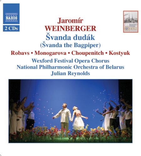 CD cover for Weinbergersvanda The Bagpiper opera, stage performance scene.