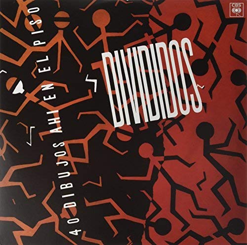 Vinyl record cover with white stick figures on a red background.