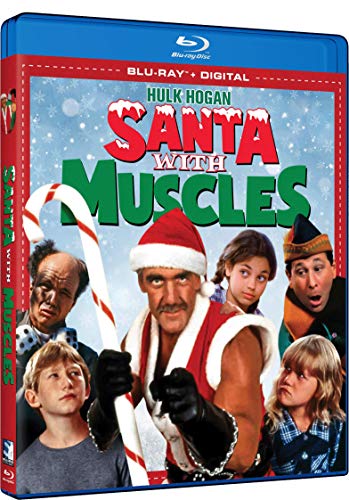 Blu-ray cover for "Santa With Muscles" featuring Hulk Hogan as Santa.