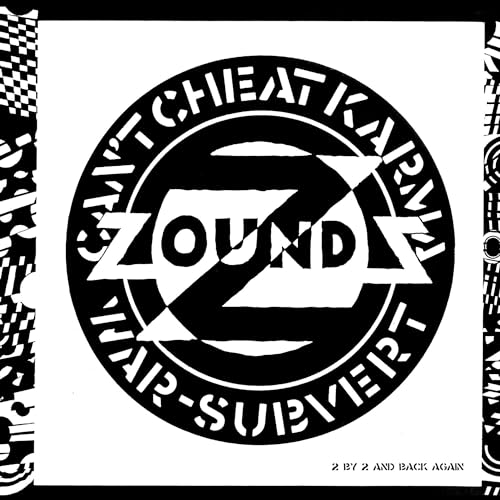Black and white vinyl record cover with circular text and "Zounds" logo.