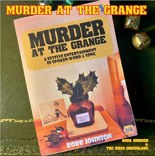 Vinyl album cover for "Murder At The Grange" with holly and a detective scene.