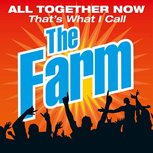 Album cover for “The Farm” with blue text and silhouetted crowd.