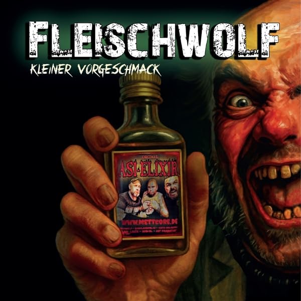 Album cover: hand holding a small bottle, distorted face in background.