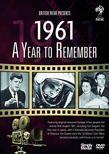 DVD cover for "1961: A Year to Remember" featuring Kennedy, Gagarin, and the Queen.