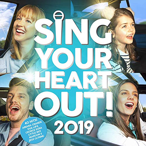 CD cover featuring four smiling people singing, text “Sing Your Heart Out 2019”.