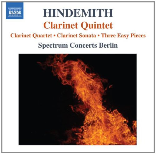 CD cover for Hindemith’s Clarinet Quintet with a fiery image.