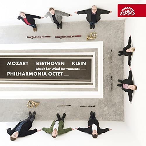 CD cover with musicians in poses around instrument outlines and composers’ names.