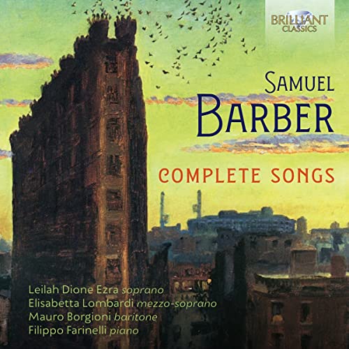 CD cover for Samuel Barber's "Complete Songs" with building image.