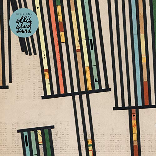 Album cover for "Divisions" by Ellis Island Sound, abstract striped design.