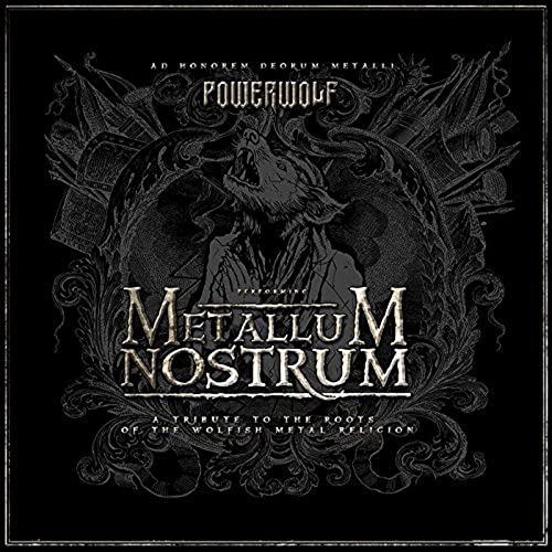 Powerwolf album "Metallum Nostrum" CD cover with wolf and ornate design.