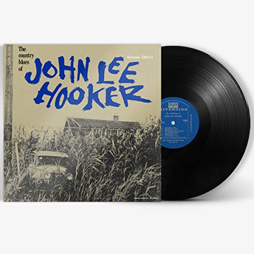 John Lee Hooker vinyl record with rustic cover art and blue label.