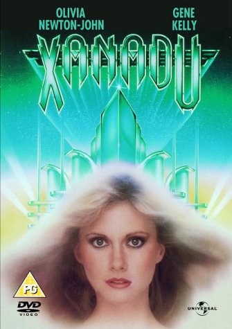 Xanadu" DVD cover featuring Olivia Newton-John and glowing, stylized title art.