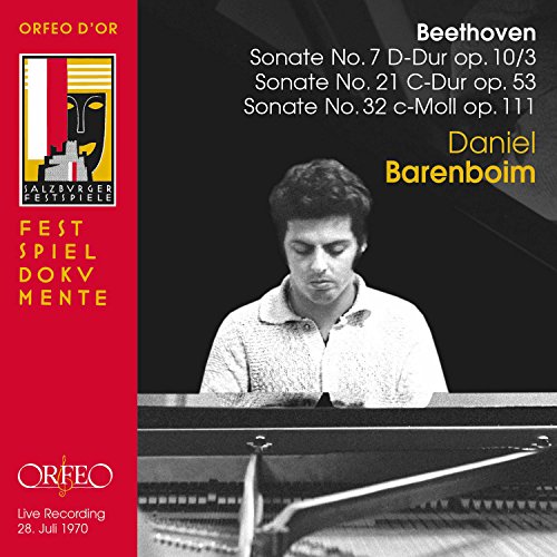 CD cover featuring pianist Daniel Barenboim and Beethoven sonata titles.