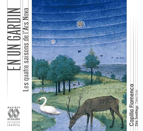 CD cover featuring a painting of a deer,SBS, swan, and trees under a blue sky.