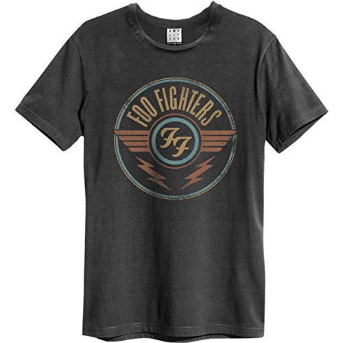 Amplified Men's Foo Fighters-FF Air T-Shirt, Grey (Charcoal Cc), (Size:S)