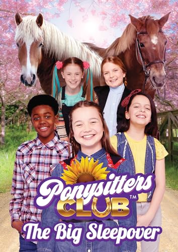 DVD cover featuring children and horses, with "Ponysitters Club" logo.
