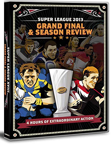 DVD cover for Super League XVIII 2013, featuring rugby players and a trophy.