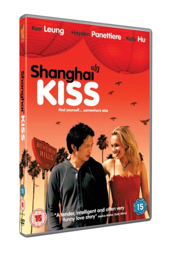 DVD cover for "Shanghai Kiss" featuring a couple and a red background.