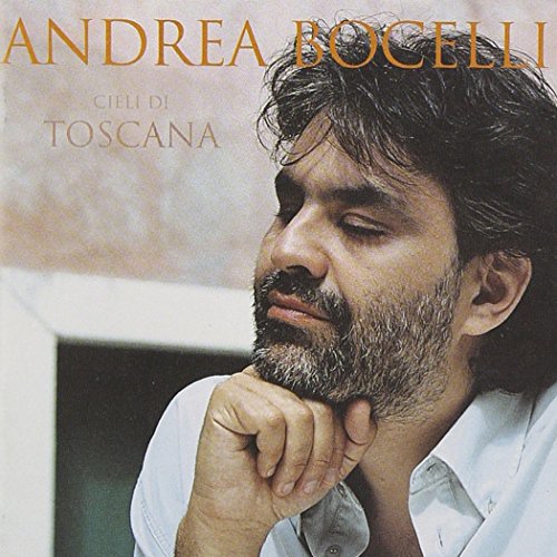 Andrea Bocelli album cover, close-up portrait of the singer.