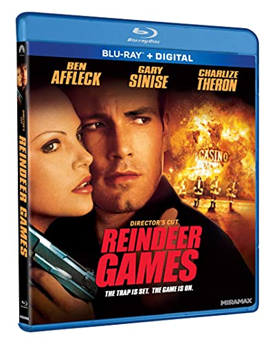 Reindeer Games" Blu-ray case featuring Ben Affleck and Charlize Theron.