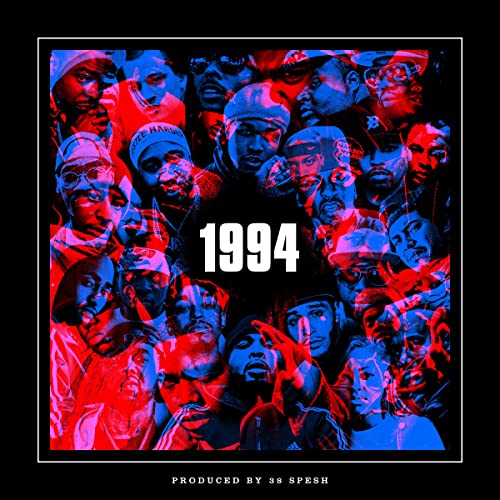 1994 album cover featuring a collage of hip-hop artists in red and blue.