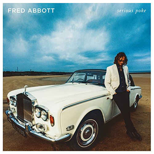 Album cover: man leaning on a white Rolls Royce by the sea.