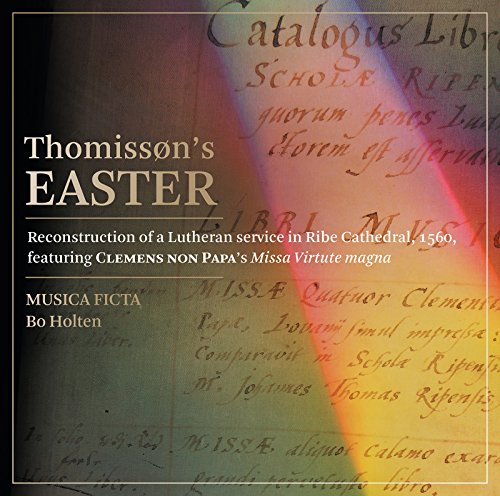 CD cover for "Thomisson's Easter" with text over aged manuscript background.