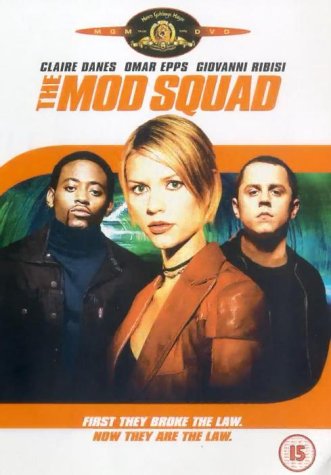 DVD cover for "The Mod Squad" featuring Claire Danes, Omar Epps, and Giovanni Ribisi.
